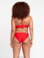 Z0ZR081076 Candy Apple Women Simply Solid Full Bikini Bottoms Volcom Clothing - Image 11