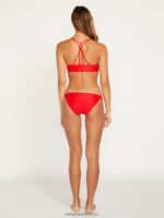 Z0ZR081076 Candy Apple Women Simply Solid Full Bikini Bottoms Volcom Clothing - Image 6