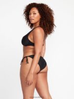 Z0ZR081082 Black Women Simply Seamless Tie Side Bikini Bottoms Volcom Clothing - Image 9