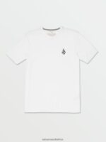 Z0ZR08108 White Men Iconic Stone Short Sleeve Tee Volcom Clothing