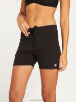Z0ZR081098 Black Women Simply Solid 5" Boardshorts^Black Volcom Clothing - Image 5