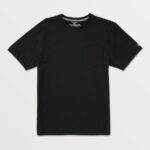 Z0ZR08109 Black Men Solid Short Sleeve Pocket Tee Volcom Clothing