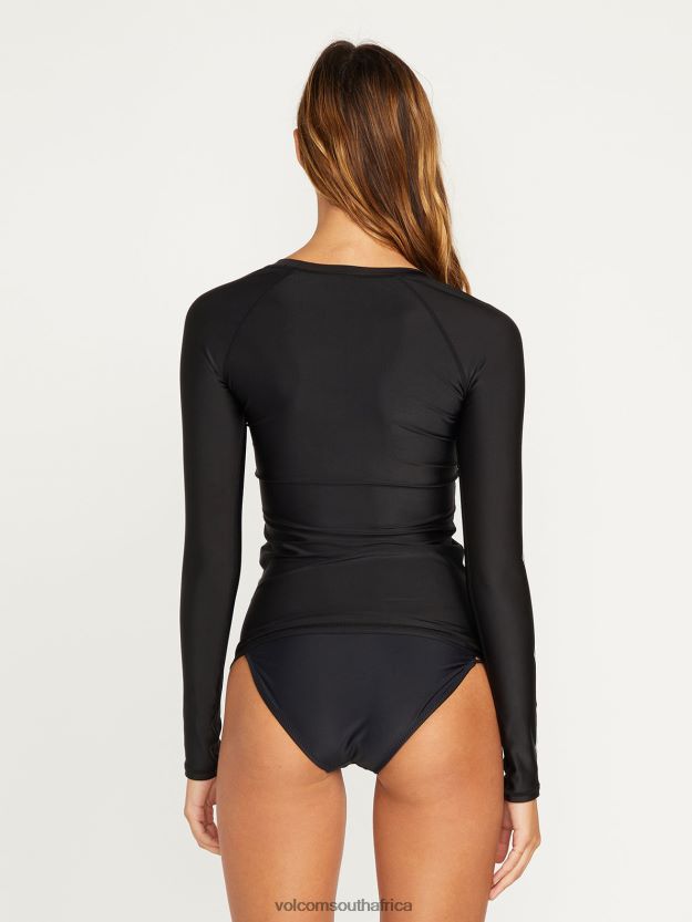 Z0ZR081105 Black Women Simply Core Long Sleeve 50 UPF Rashguard Volcom Clothing - Image 3