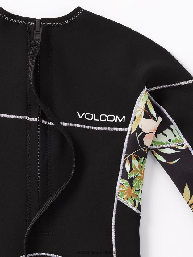 Z0ZR081109 Black Women Modulator 1mm Long Sleeve Back Zip Wetsuit Volcom Clothing - Image 18