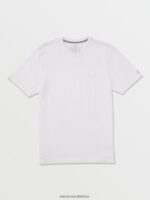 Z0ZR08110 White Men Solid Short Sleeve Pocket Tee Volcom Clothing