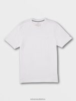 Z0ZR08110 White Men Solid Short Sleeve Pocket Tee Volcom Clothing - Image 5