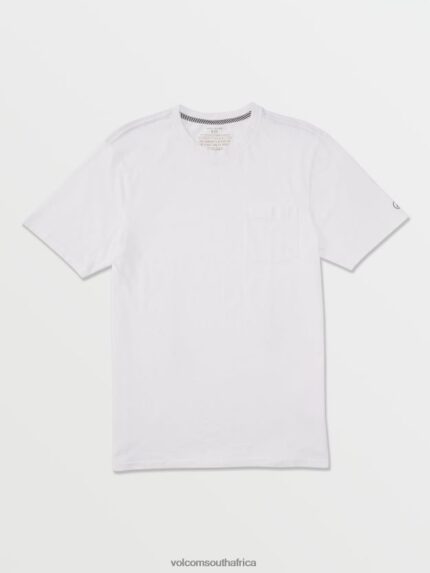 Z0ZR08110 White Men Solid Short Sleeve Pocket Tee Volcom Clothing