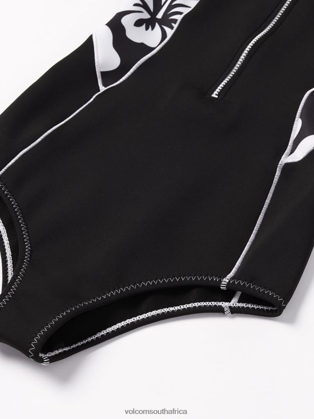 Z0ZR081113 Black Women Modulator 1mm Front Zip Short John Wetsuit Volcom Clothing - Image 3
