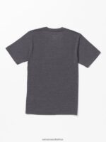 Z0ZR081118 Dark Black Heather Boys Stone Shifty Short Sleeve Tee Volcom Clothing - Image 2