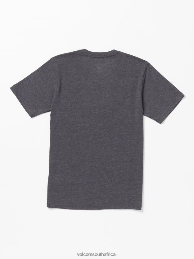 Z0ZR081118 Dark Black Heather Boys Stone Shifty Short Sleeve Tee Volcom Clothing - Image 2