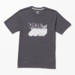 Z0ZR081118 Dark Black Heather Boys Stone Shifty Short Sleeve Tee Volcom Clothing