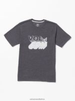 Z0ZR081118 Dark Black Heather Boys Stone Shifty Short Sleeve Tee Volcom Clothing
