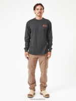 Z0ZR08111 Black Men Workwear Long Sleeve Tee Volcom Clothing - Image 6