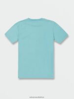Z0ZR081127 Cali Blue Heather Boys Introspex Short Sleeve Tee Volcom Clothing - Image 3