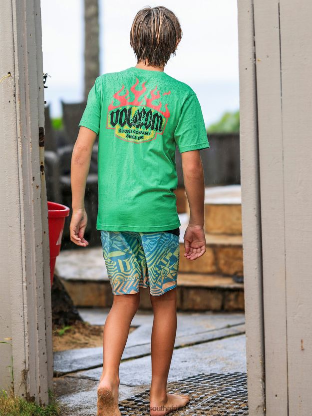Z0ZR081128 Jungle Green Boys Heater Short Sleeve Tee Volcom Clothing - Image 2