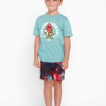 Z0ZR081132 Cali Blue Heather Boys Wave Wild Short Sleeve Tee Volcom Clothing