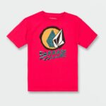 Z0ZR081133 Ribbon Red Boys Introspex Short Sleeve Tee Volcom Clothing