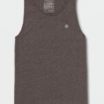 Z0ZR08113 Dark Black Heather Men Solid Heather Tank Volcom Clothing