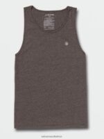 Z0ZR08113 Dark Black Heather Men Solid Heather Tank Volcom Clothing