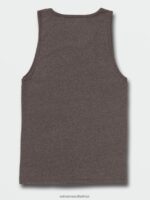 Z0ZR08113 Dark Black Heather Men Solid Heather Tank Volcom Clothing - Image 3