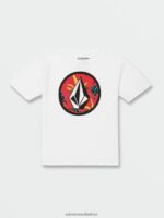 Z0ZR081144 White Combo Boys Circle Stone Short Sleeve Tee Volcom Clothing