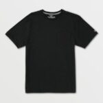Z0ZR08114 Black Men Solid Short Sleeve Pocket Tee Volcom Clothing