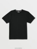 Z0ZR08114 Black Men Solid Short Sleeve Pocket Tee Volcom Clothing
