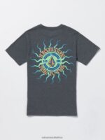 Z0ZR081158 Dark Black Heather Boys Visualizer Short Sleeve Tee Volcom Clothing - Image 3