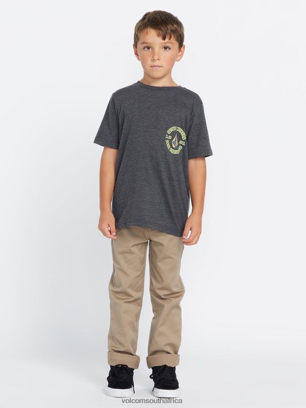 Z0ZR081158 Dark Black Heather Boys Visualizer Short Sleeve Tee Volcom Clothing - Image 4