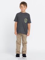 Z0ZR081158 Dark Black Heather Boys Visualizer Short Sleeve Tee Volcom Clothing - Image 5