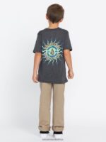 Z0ZR081158 Dark Black Heather Boys Visualizer Short Sleeve Tee Volcom Clothing - Image 6