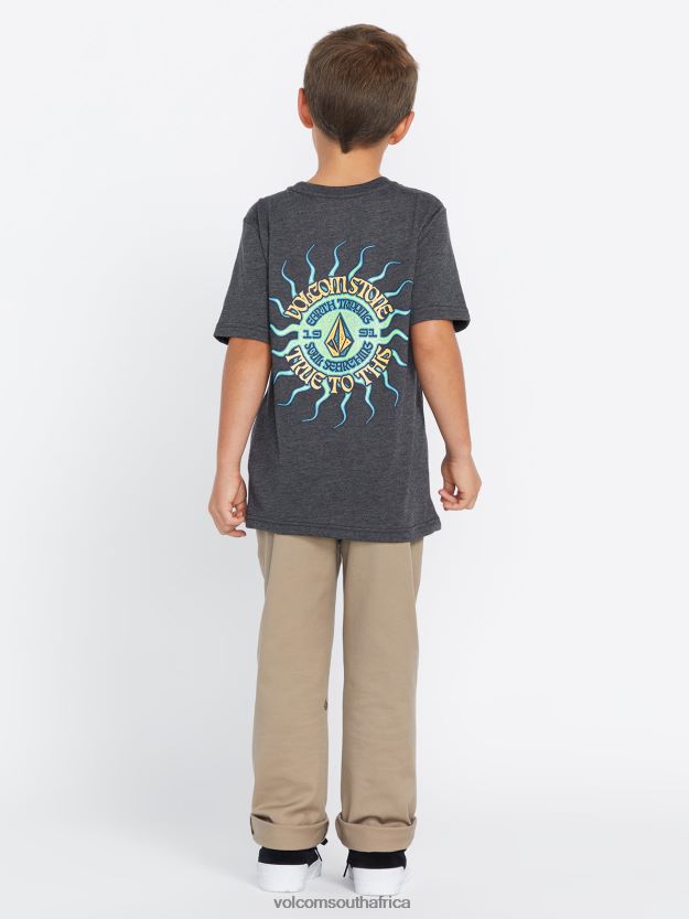 Z0ZR081158 Dark Black Heather Boys Visualizer Short Sleeve Tee Volcom Clothing - Image 7