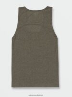 Z0ZR08115 Martini Olive Men Solid Heather Tank Volcom Clothing - Image 2