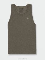 Z0ZR08115 Martini Olive Men Solid Heather Tank Volcom Clothing