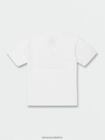 Z0ZR081160 White Boys Huskerdont Short Sleeve Tee Volcom Clothing - Image 3