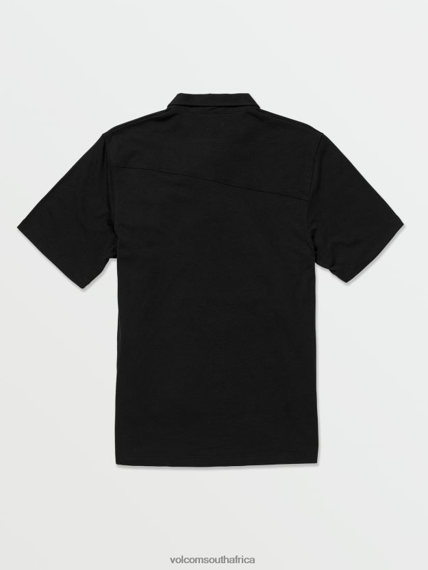Z0ZR081162 Black Boys Wowzer Polo Short Sleeve Shirt Volcom Clothing - Image 2