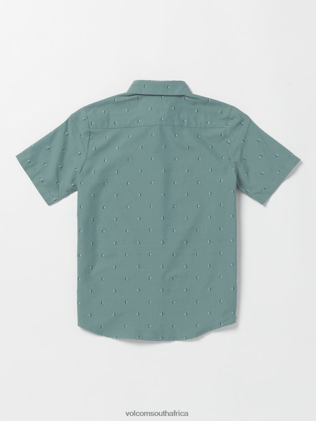 Z0ZR081164 Service Blue Boys Mistere Short Sleevew Shirt Volcom Clothing - Image 2