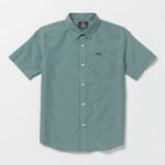 Z0ZR081164 Service Blue Boys Mistere Short Sleevew Shirt Volcom Clothing