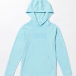 Z0ZR081170 Misty Blue Boys Stonedyed Long Sleeve Hooded Shirt Volcom Clothing