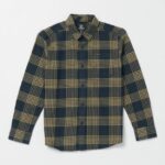 Z0ZR081171 Navy Boys Caden Plaid Flannel Volcom Clothing