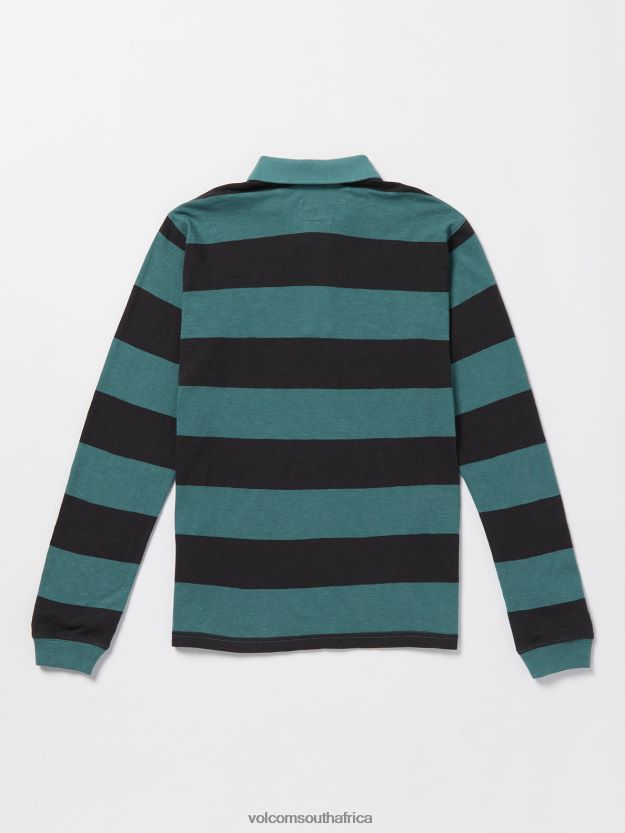 Z0ZR081173 Service Blue Boys Bolders Polo Long Sleeve Shirt Volcom Clothing - Image 2