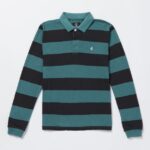 Z0ZR081173 Service Blue Boys Bolders Polo Long Sleeve Shirt Volcom Clothing