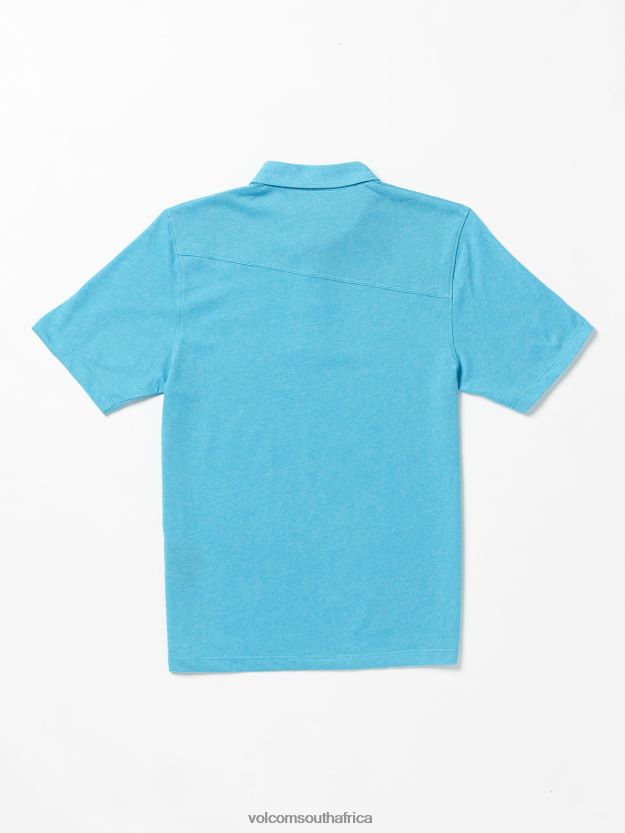 Z0ZR081174 Turkish Blue Boys Wowzer Polo Short Sleeve Shirt Volcom Clothing - Image 3