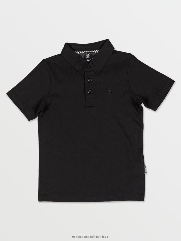 Z0ZR081176 Black Boys Wowzer Polo Short Sleeve Shirt Volcom Clothing - Image 2