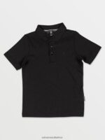 Z0ZR081176 Black Boys Wowzer Polo Short Sleeve Shirt Volcom Clothing - Image 3