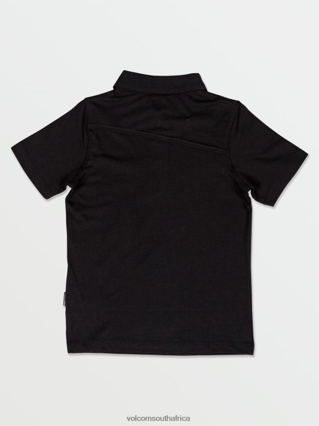Z0ZR081176 Black Boys Wowzer Polo Short Sleeve Shirt Volcom Clothing - Image 4