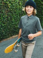 Z0ZR081179 Stealth Boys Wowzer Polo Short Sleeve Shirt Volcom Clothing - Image 3