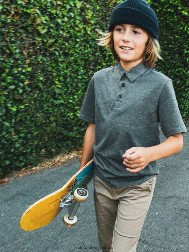 Z0ZR081179 Stealth Boys Wowzer Polo Short Sleeve Shirt Volcom Clothing - Image 3