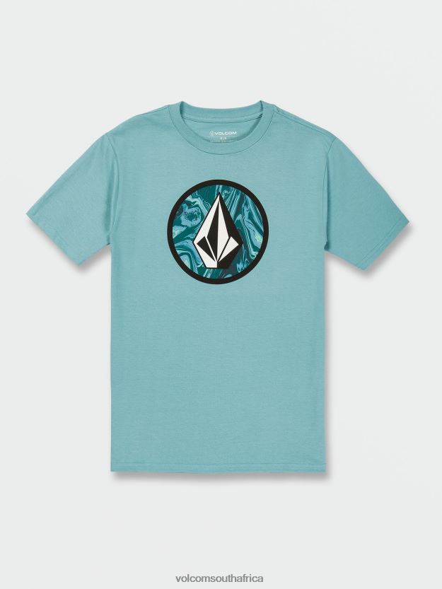Z0ZR08117 Cali Blue Heather Men Circle Stone Short Sleeve Tee Volcom Clothing - Image 1