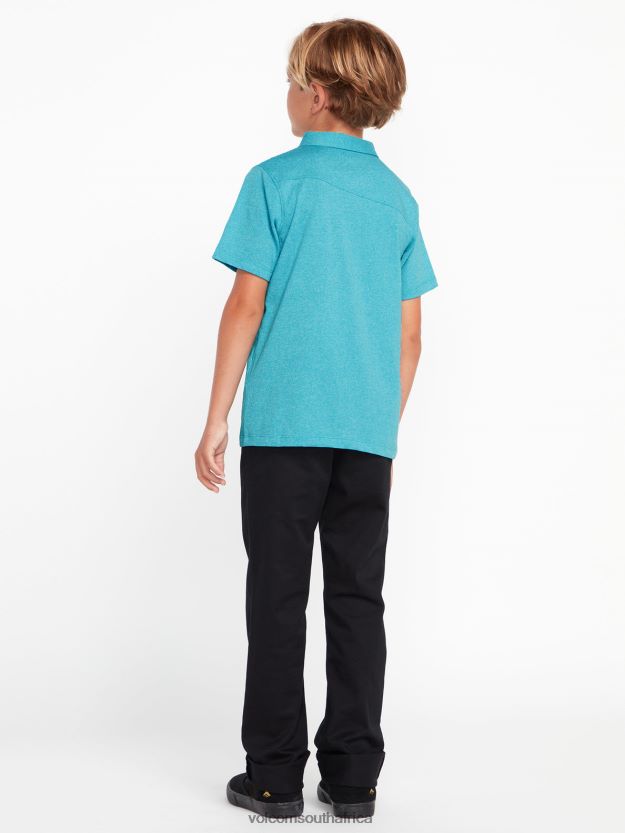 Z0ZR081180 Electric Blue Boys Wowzer Polo Short Sleeve Shirt Volcom Clothing - Image 2